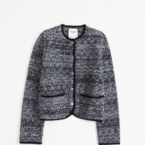 Abercrombie Novelty Button Tweed-Inspired Sweater Jacket